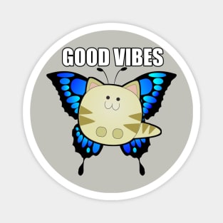 Good Vibes Butterfly Kitten Magnet